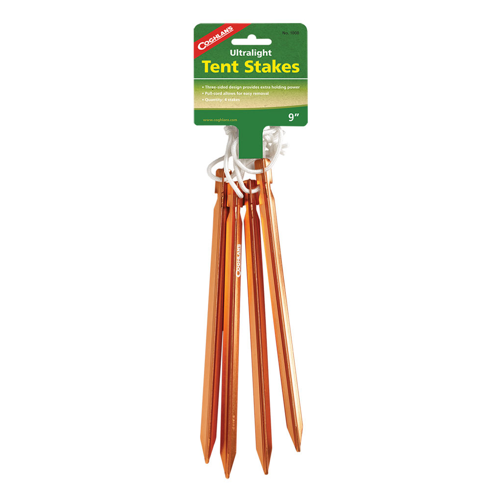 Ultralight Tent Stakes - 9" - 4 Pack