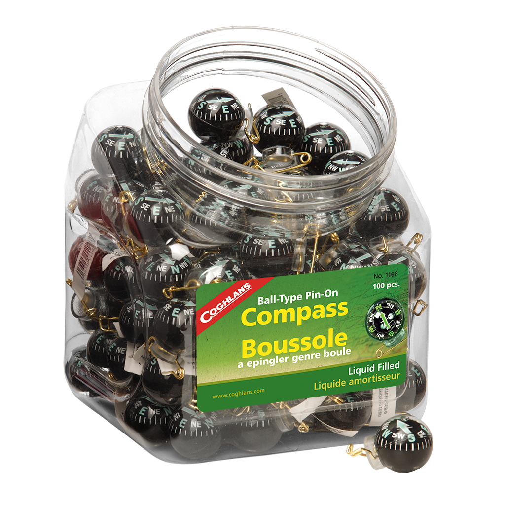 Bowl of Pin-On Compasses - 100 Pieces