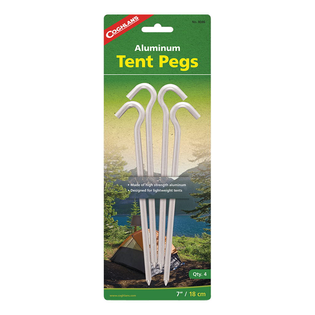 Aluminum Tent Pegs - 7" - 4 Pack