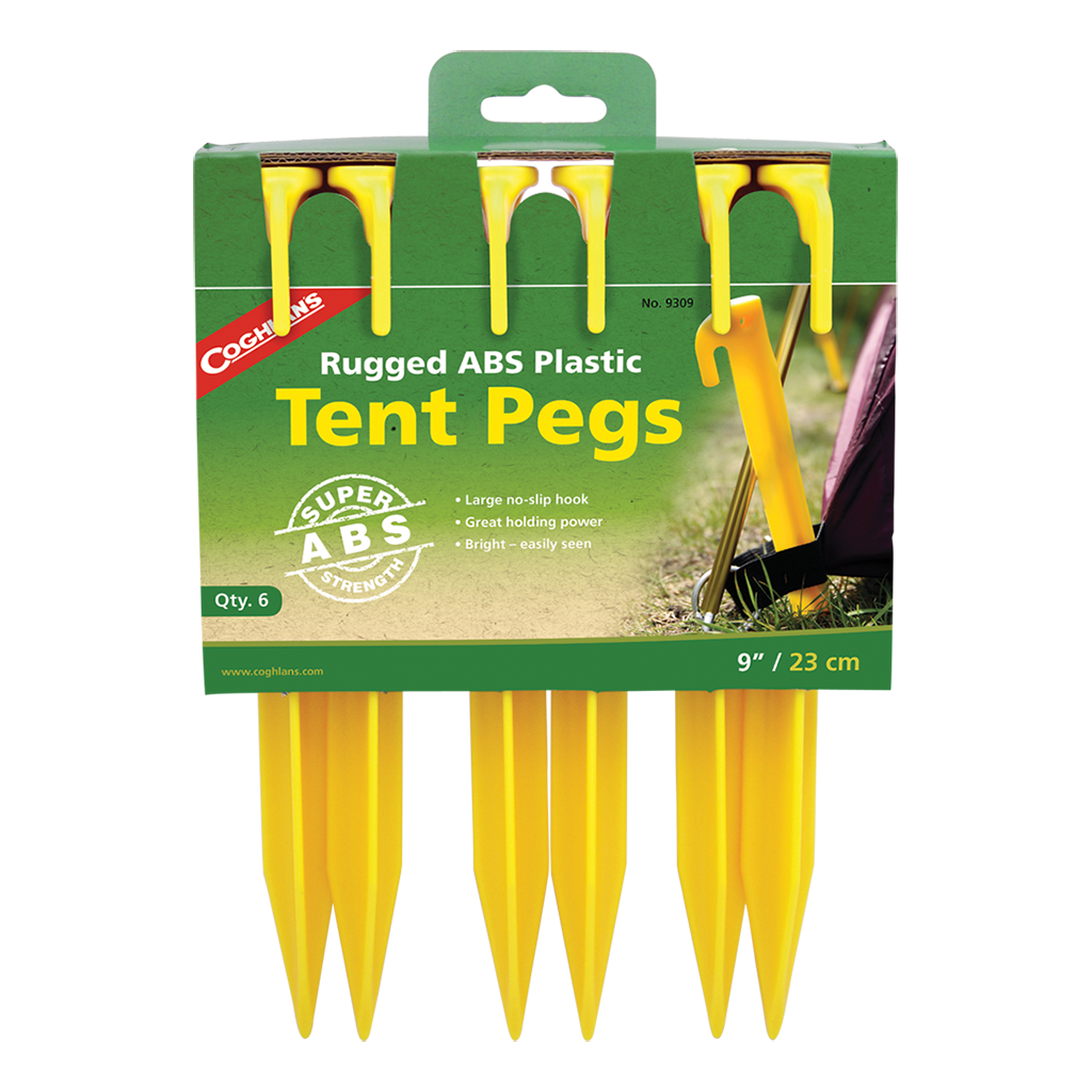 ABS Tent Pegs - 9" - 6 Pack