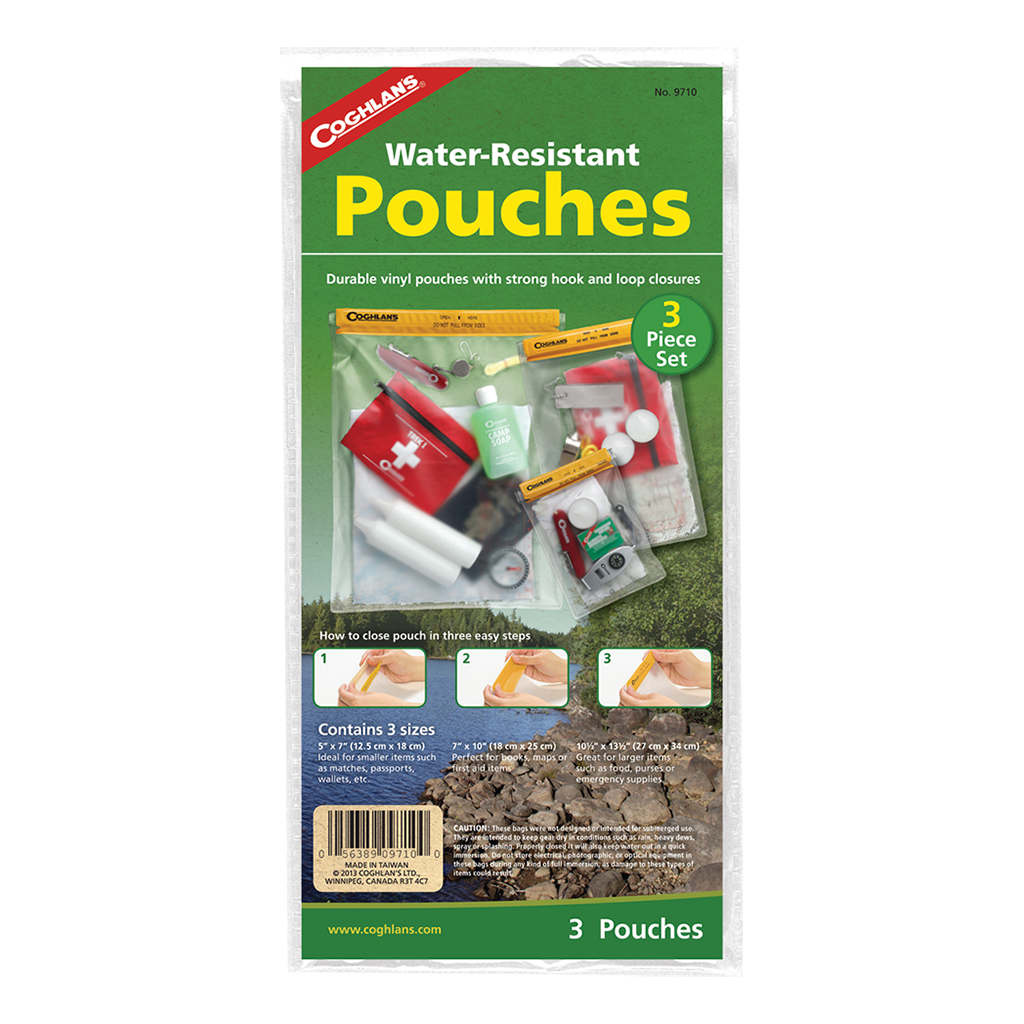 Water Resistant Pouches - 3 Pack