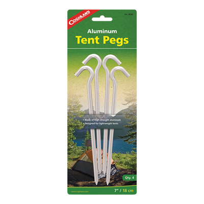 Aluminum Tent Pegs - 7" - 4 Pack