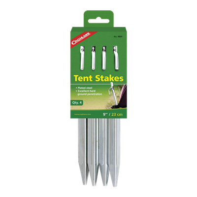 Steel Tent Stakes - 9" - 4 Pack