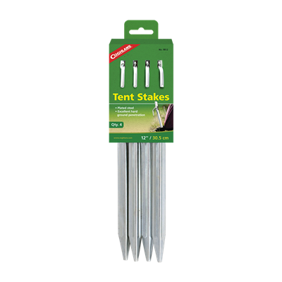 Steel Tent Stakes - 12" - 4 Pack